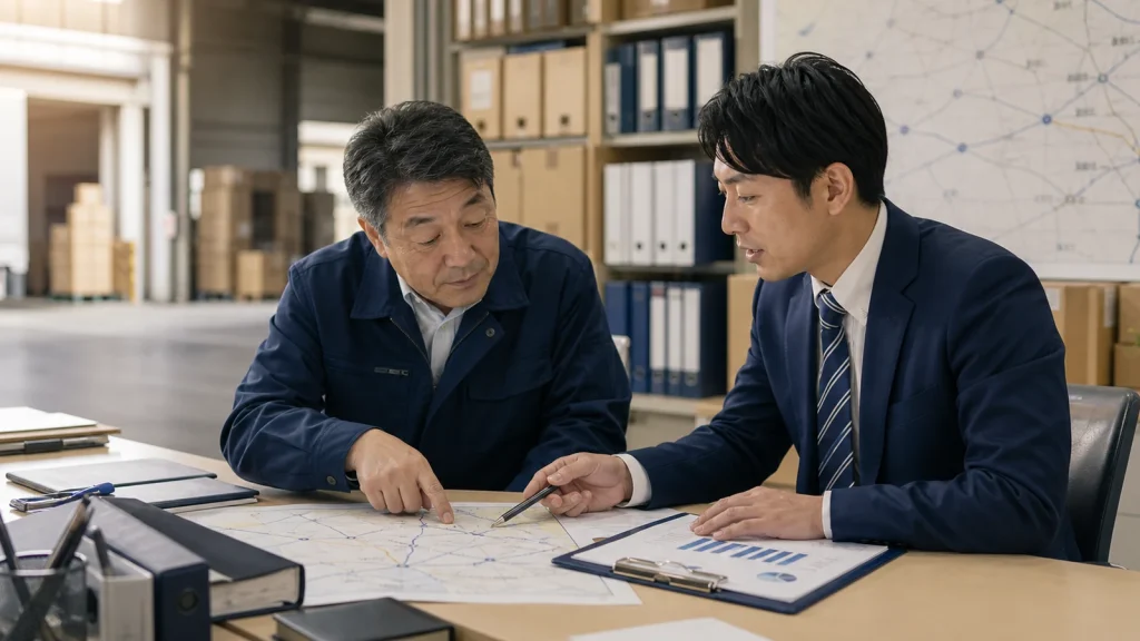 物流・卸売会社のM&A事例を表すアイキャッチ